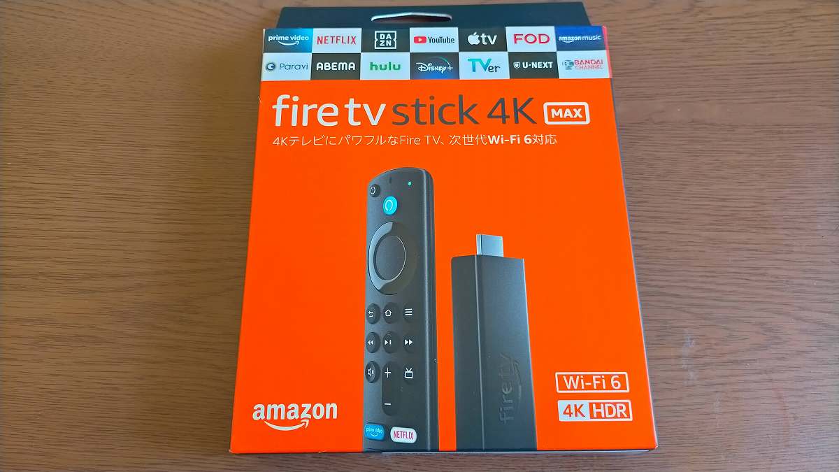 fire stick tv 4K MAXの箱
